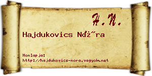 Hajdukovics Nóra névjegykártya
